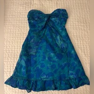Yasira Strapless Mini Dress Blue